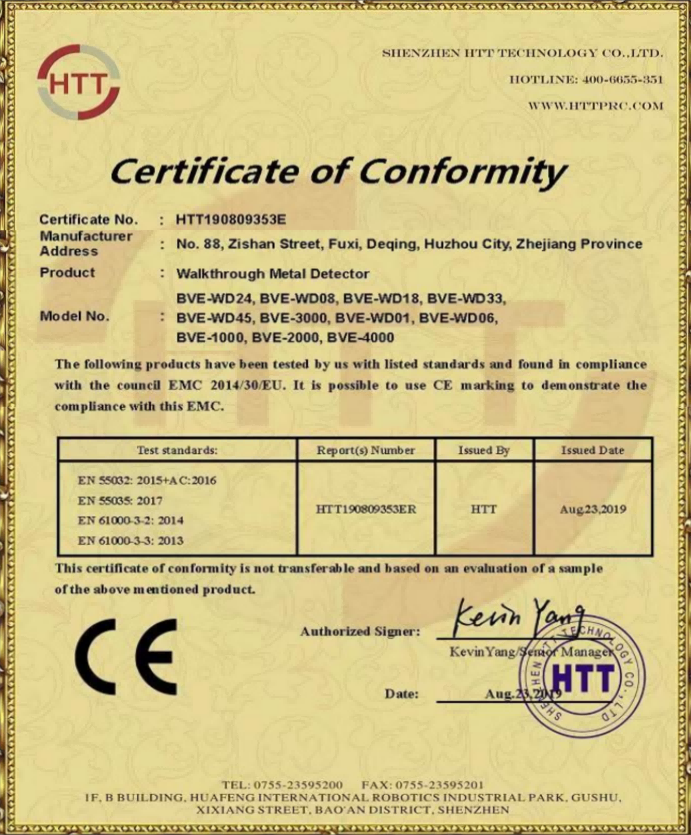 Honor certificate